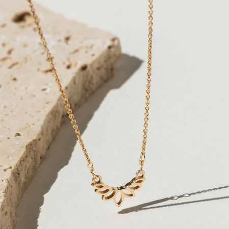 Dainty Pendant necklace, Brass 22k gold plated, Handmade jewelry